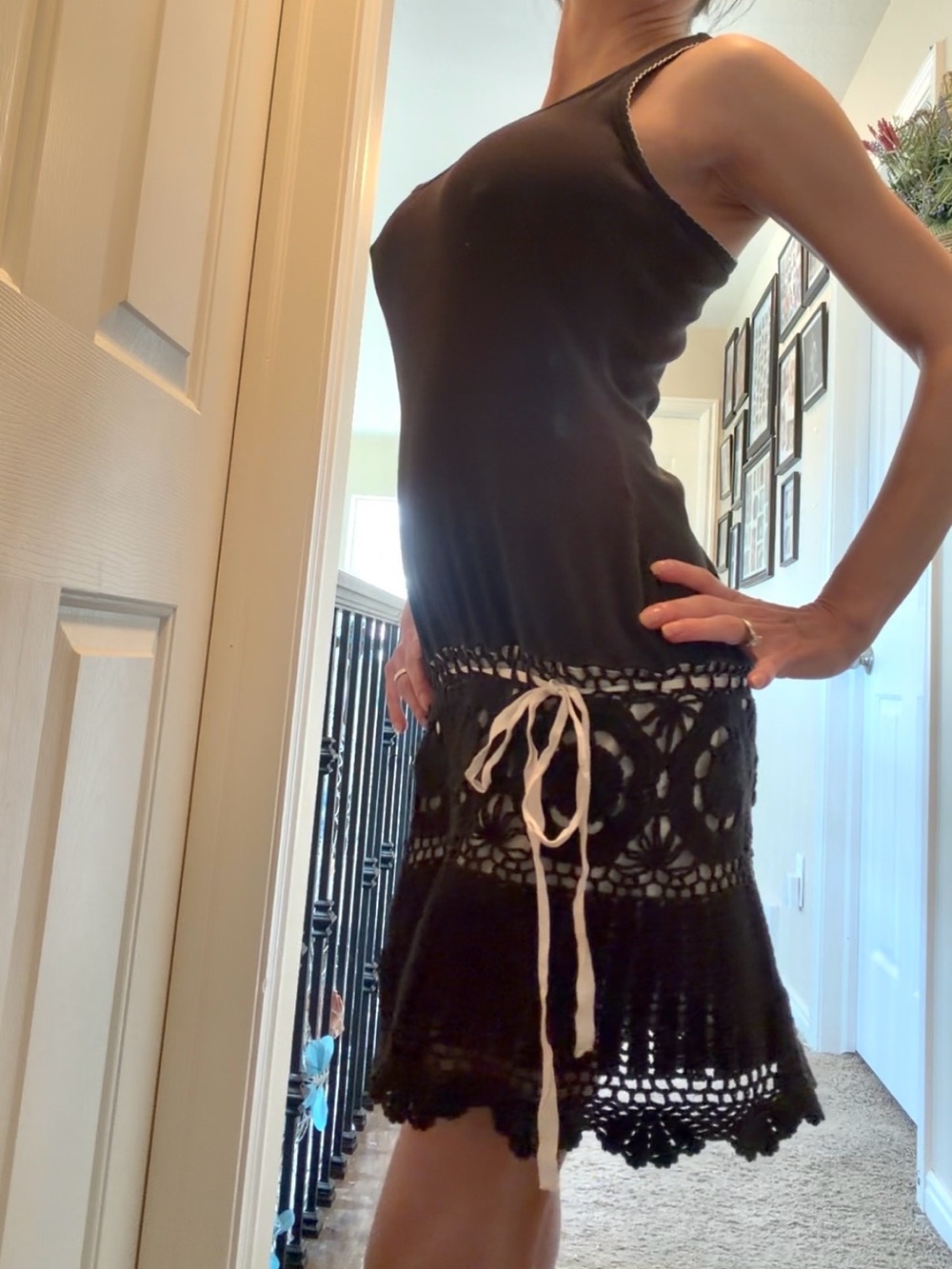 Moda International dress with Crochet Hem small - Picture 4 of 7